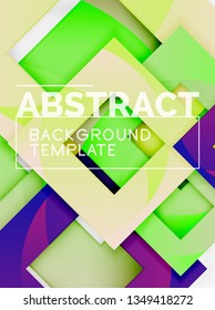 Background abstract squares, geometric minimal template, vector illustration