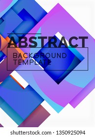 Background abstract squares, geometric minimal template, vector illustration