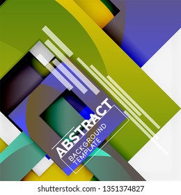 Cuadrados abstractos de fondo, plantilla mínima geométrica, ilustración vectorial