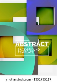 Background abstract squares, geometric minimal template, vector illustration