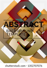 Background abstract squares, geometric minimal template, vector illustration