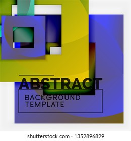 Background abstract squares, geometric minimal template, vector illustration