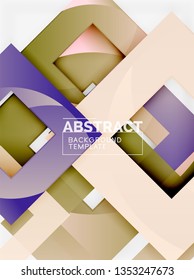Background abstract squares, geometric minimal template, vector illustration