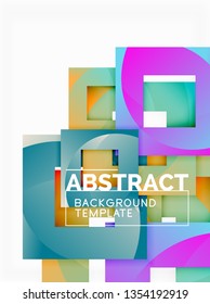 Background abstract squares, geometric minimal template, vector illustration