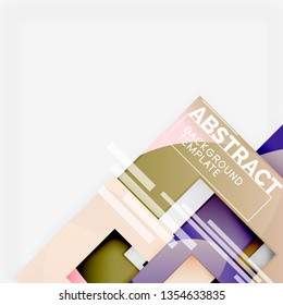 Background abstract squares, geometric minimal template, vector illustration