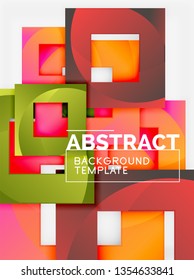 Background abstract squares, geometric minimal template, vector illustration