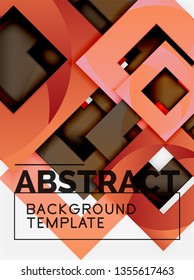 Background abstract squares, geometric minimal template, vector illustration