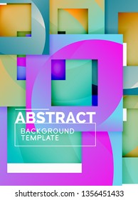 Background abstract squares, geometric minimal template, vector illustration