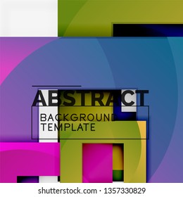 Background abstract squares, geometric minimal template, vector illustration