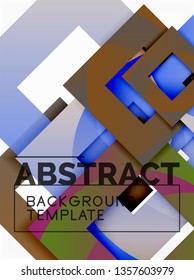 Background abstract squares, geometric minimal template, vector illustration
