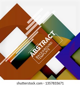 Background abstract squares, geometric minimal template, vector illustration