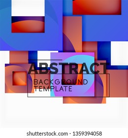Background abstract squares, geometric minimal template, vector illustration