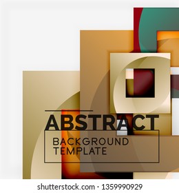 Background abstract squares, geometric minimal template, vector illustration