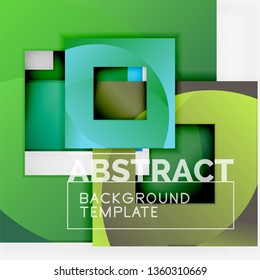 Cuadrados abstractos de fondo, plantilla mínima geométrica, ilustración vectorial