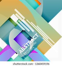 Background abstract squares, geometric minimal template, vector illustration