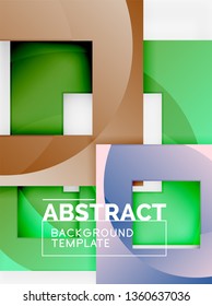 Background abstract squares, geometric minimal template, vector illustration