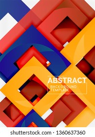 Background abstract squares, geometric minimal template, vector illustration