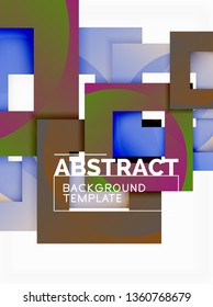 Background abstract squares, geometric minimal template, vector illustration