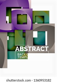 Background abstract squares, geometric minimal template, vector illustration
