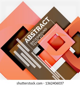 Background abstract squares, geometric minimal template, vector illustration