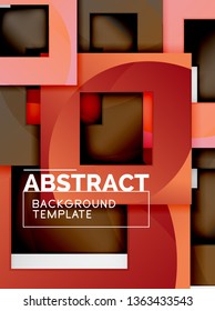 Background abstract squares, geometric minimal template, vector illustration