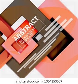 Background abstract squares, geometric minimal template, vector illustration