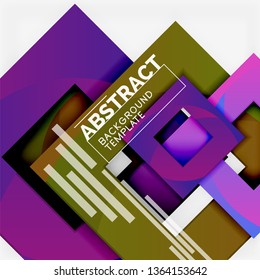 Background abstract squares, geometric minimal template, vector illustration