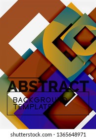 Background abstract squares, geometric minimal template, vector illustration