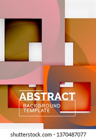 Background abstract squares, geometric minimal template, vector illustration