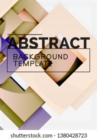 Background abstract squares, geometric minimal template, vector illustration