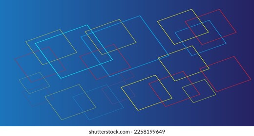 Background of abstract squares. repeating narrow linear rectangle and diamond shapes. On a white background, creative colorful frames set with various objects are displayed.