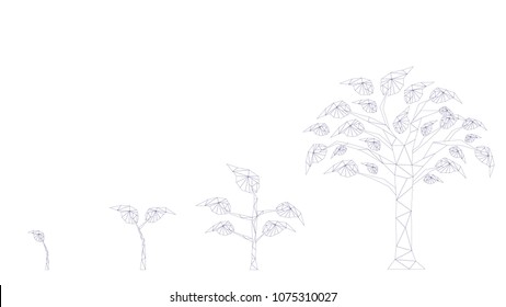 Background of abstract startup Business growth transformation innovation to digital. Successful financial technology seeding and expanding to future business investment, interest and profit