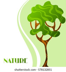 Background with abstract stylized tree. Natural illustration.