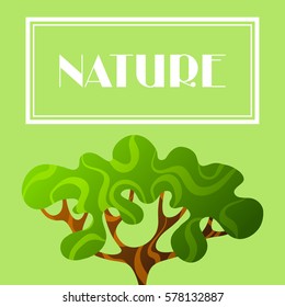 Background with abstract stylized tree. Natural illustration.