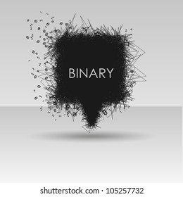 Background of abstract talking bubble. binary signs