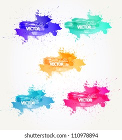  Background of abstract talking bubble with colorful  blots