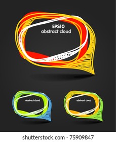 Background of abstract talking bubble. Set on black