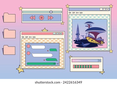 background, abstract, technology, icons, city, illustration, computer, poster, retro, template, digital, blue, wallpaper, space, window, internet, game, old, comic, modern, night, set, video, post,