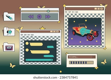 background, abstract, technology, icons, vintage, illustration, computer, poster, retro, template, digital, blue, wallpaper, futurism, catsett, game, old, car, comic, modern, night, set, video, post,