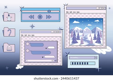 background, abstract, technology, icons, vintage, illustration, computer, poster, retro, template, digital, blue, wallpaper, winter, window, internet, cold, old, comic, modern, night, set, video, post
