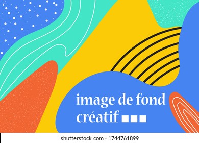 Background abstract temporary art with grain and text France language bright colorful. can use for poster, invitation and element for design.