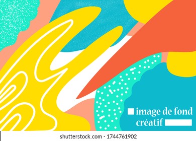 Background abstract temporary art with grain and text France language bright colorful. can use for poster, invitation and element for design.