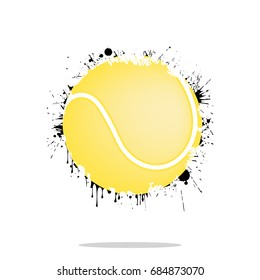 Background abstract tennis ball from blots. Grunge style. Vector illustration