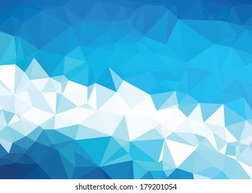 Background abstract triangle geometry pattern blue wave revolution