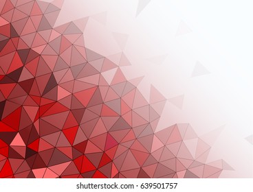 Background abstract triangle, red and white color. Vector illustration.