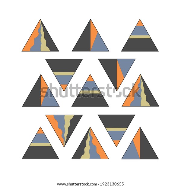 Background from abstract triangles divided into\
four parts