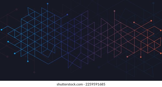 Background of an abstract tringle design in gradient colors. Triangle-shaped background in vector form. Triangle-shaped geometrical background background of an abstract triangle