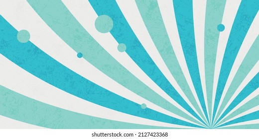 Background with abstract turquoise rays. Vector background.