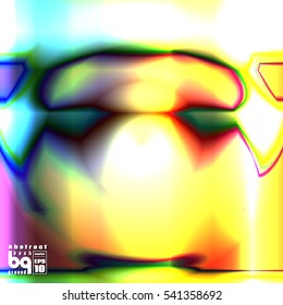 Background abstract UFO glitch. Multicolored gradient. Vector illustration. Conceptual design. Geometric texture.