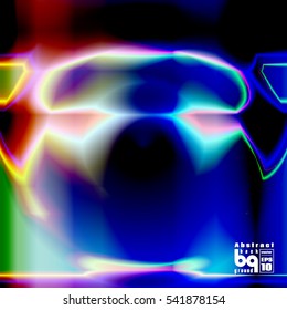 Background abstract UFO glitch. Multicolored gradient. Vector illustration. Conceptual design. Geometric texture.